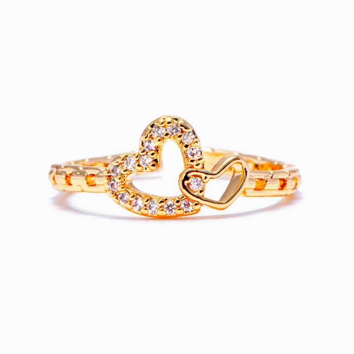 To My Granddaughter "Always in my heart" Double Heart Ring