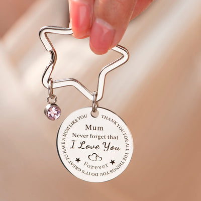 To My Mother "Great to have a mum like you" Star Key Ring