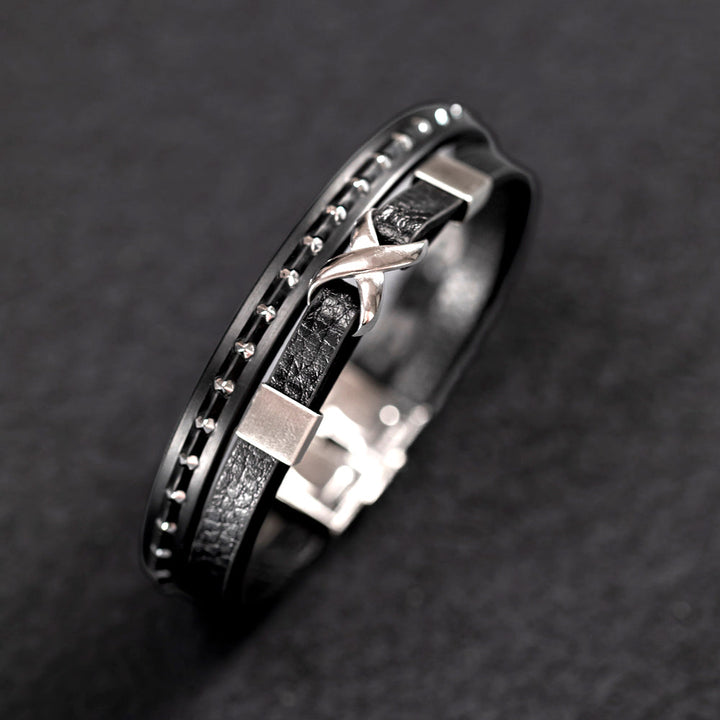 To My Son "I'll support you with an everlasting knot." Leather Knot Bracelet