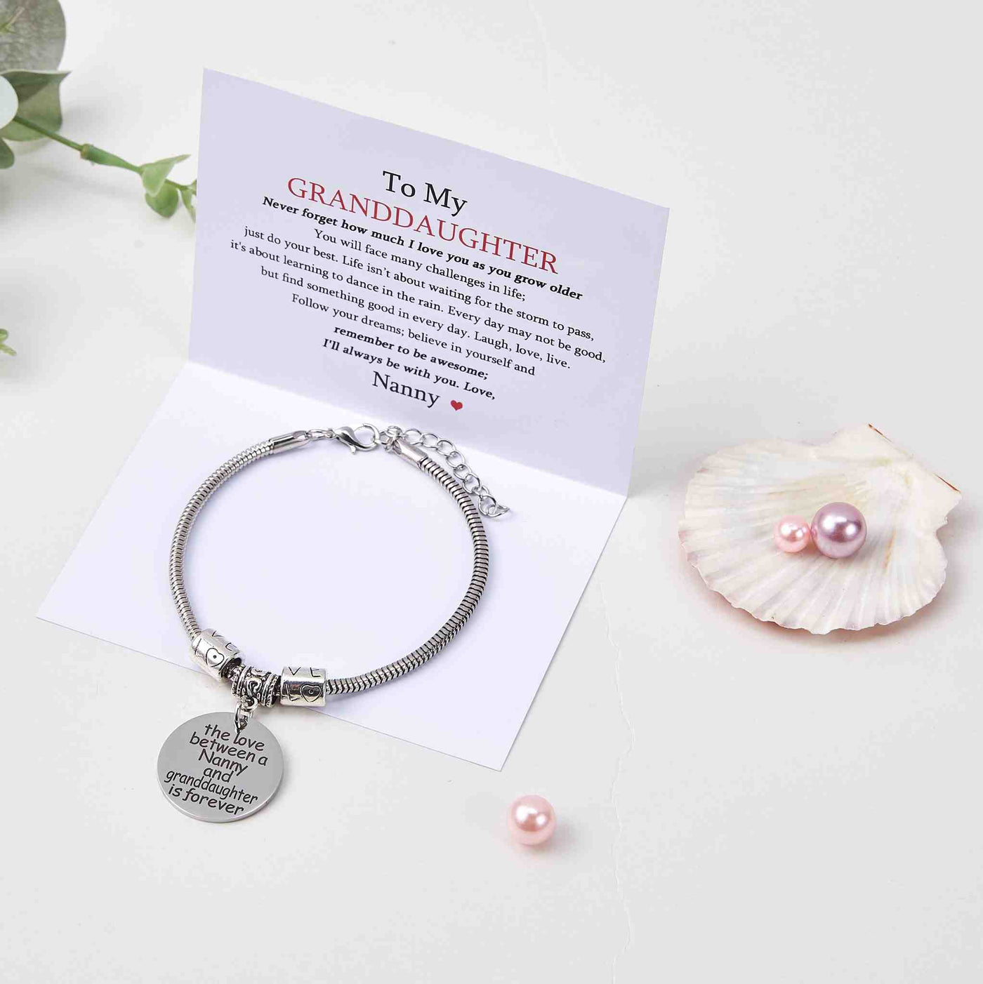 To My GRANDDAUGHTER "The love between a Nanny and Granddaughter is forever" Bracelet - SARAH'S WHISPER