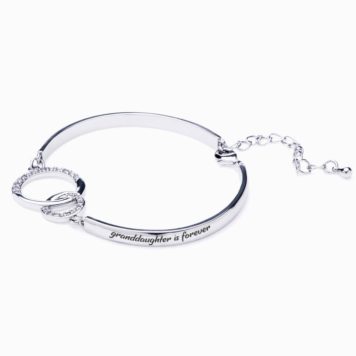 To My Granddaughter "The love between grandmother granddaughter is forever" Double Ring Bracelet