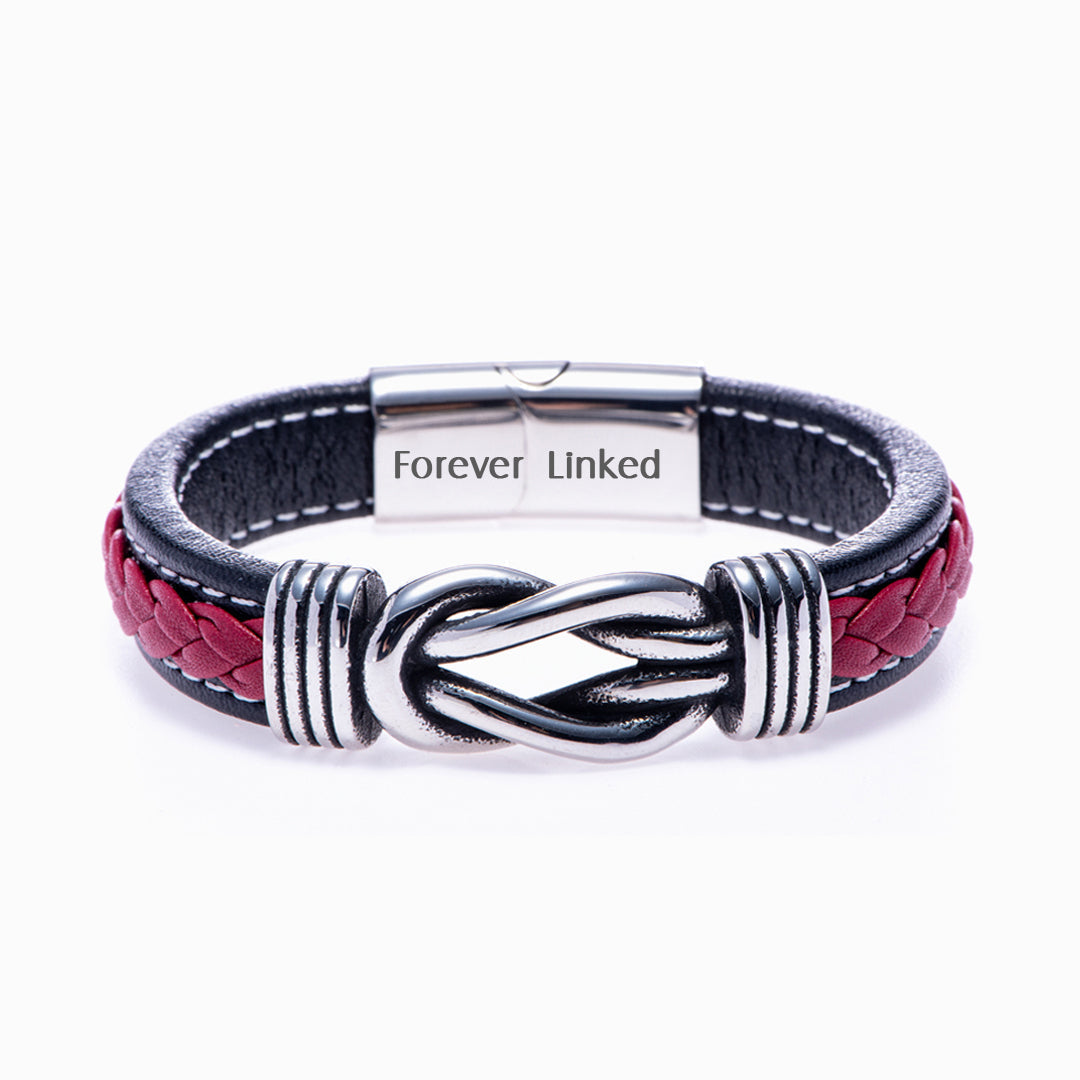 To My Son "A link that can never be undone" Leather Braided Bracelet
