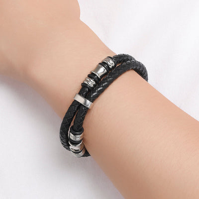 To My Son "A link can never be undone" Leather Braided Bracelet