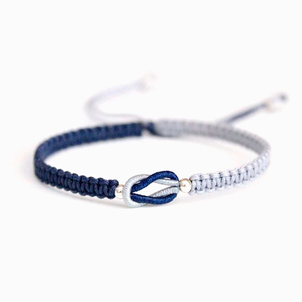 Rope bracelet for grandson with braided design on white background