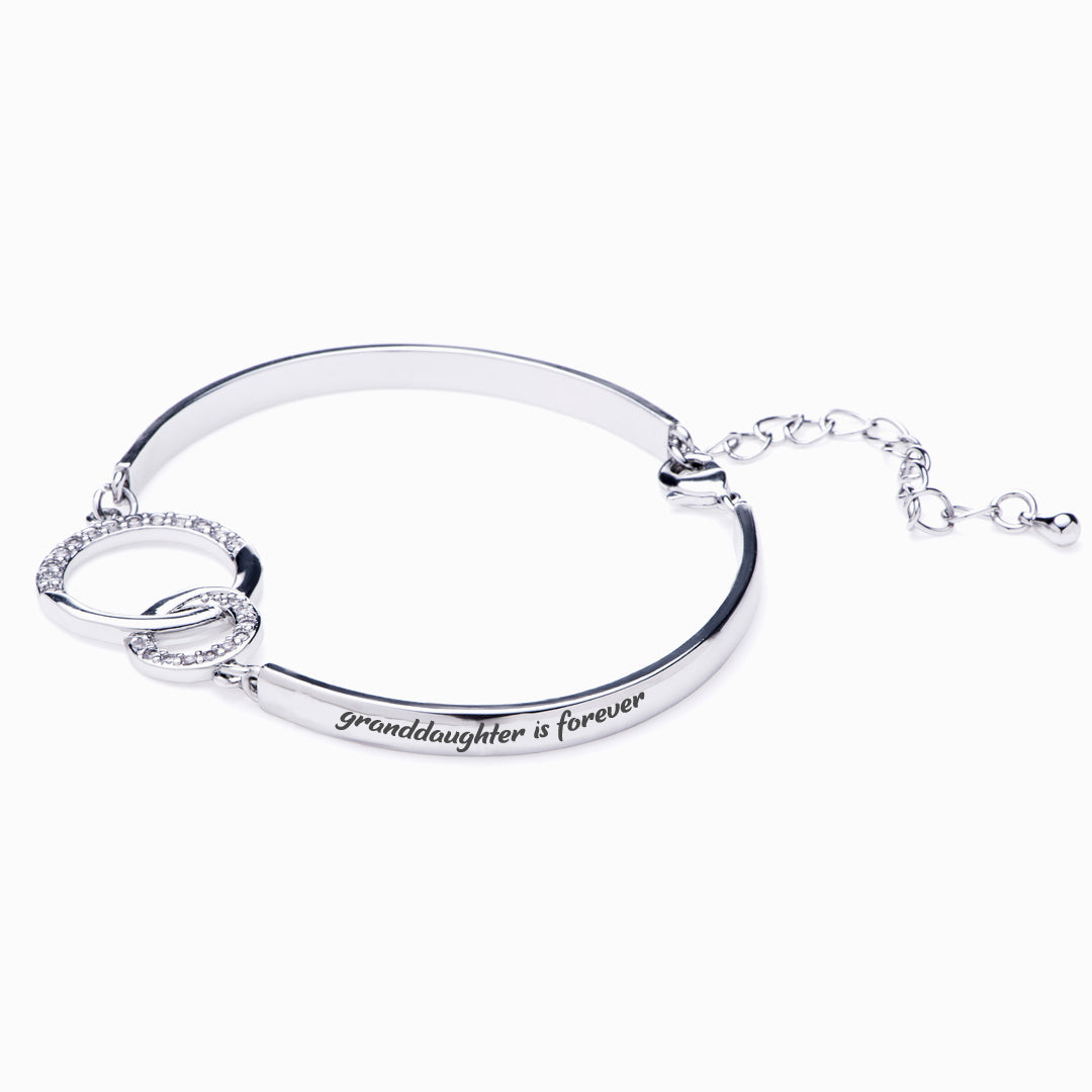 To My Granddaughter "The bond between a grandmother and granddaughter" Double Ring Bracelet