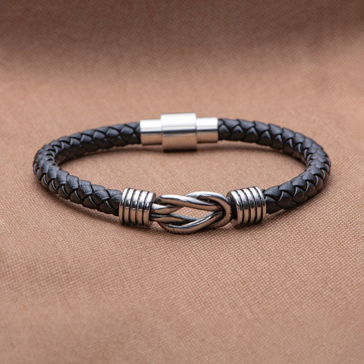 To My Son "A Powerful Bond" Leather Braided Bracelet