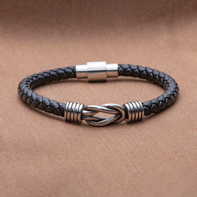 To My Son "A bond can never be broken" Leather Braided Bracelet