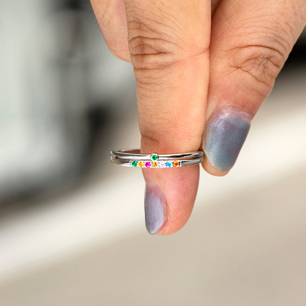 [Custom Birthstone] Birthstones Family Ring