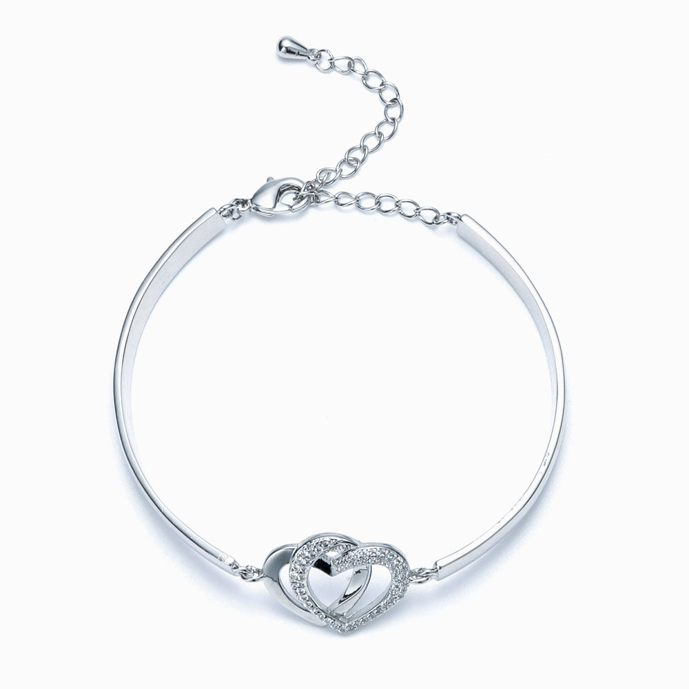 Double Heart Bracelet with Copper Plating - "Make your journey in 2023 a memorable one" design