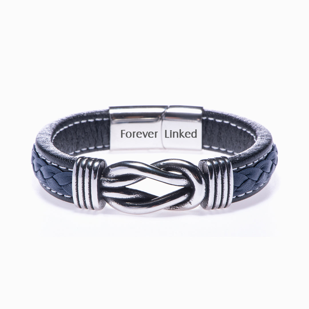 To My Son "A bond can never be broken" Leather Braided Bracelet
