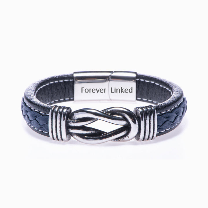 To My Bonus Son "The bond between us is an eternal one" Leather Braided Bracelet