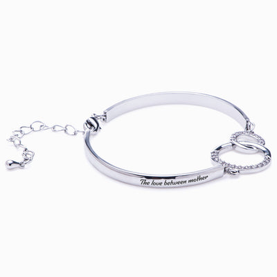 "Mother and Daughter Forever Linked Together" Double Ring Bracelet