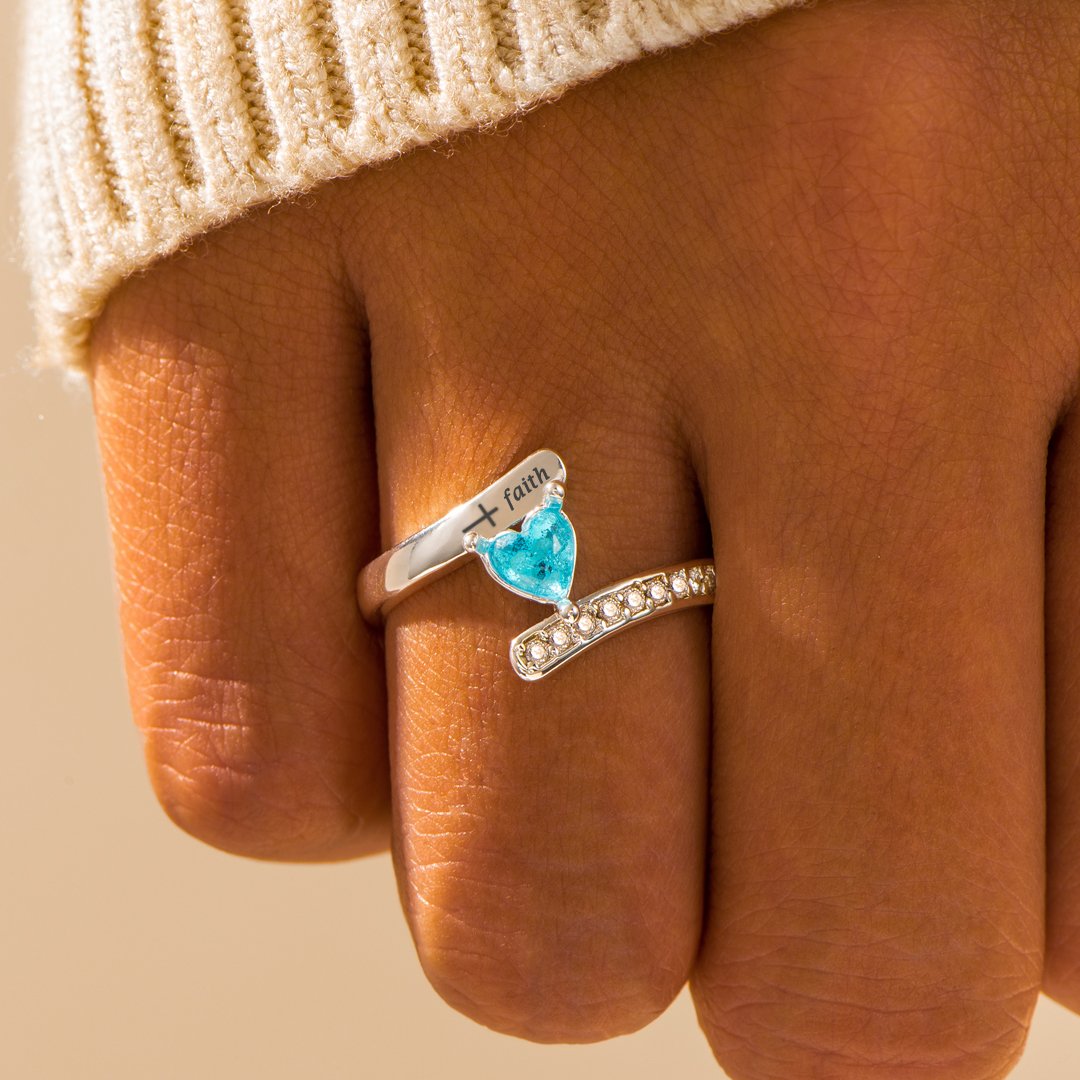 To My Daughter "Whenever You Feel Overwhelmed Always Remember To Pray On It Pray Over It & Pray Through It" Ring