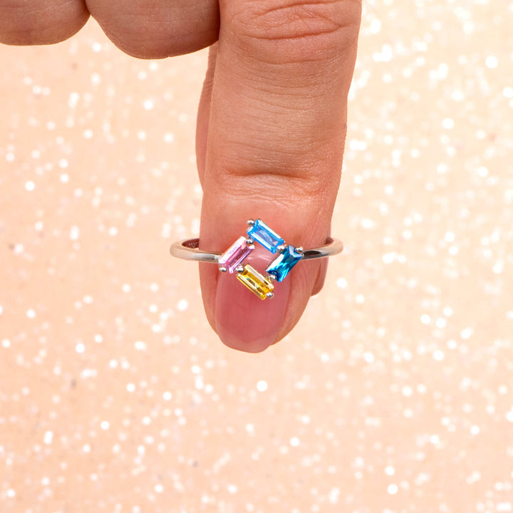 [Custom Birthstone] To My Mother "We see you mama" Birthstone Ring