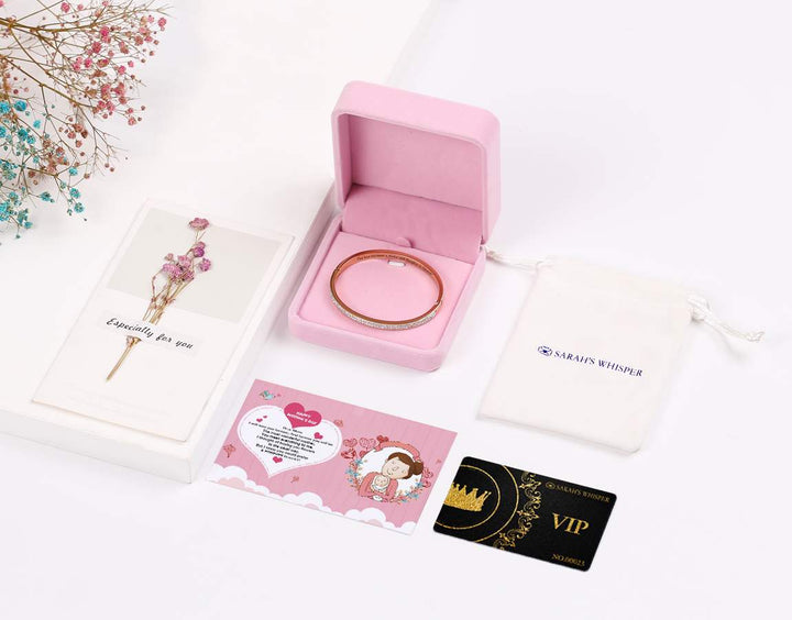 [Gift for Mother's Day] To My Mom "The love between a Mother and Daughter is forever" Full Diamond Bracelet [💞 Bracelet +💌 Gift Card + 🎁 Gift Box + 💐 Gift Bouquet] - SARAH'S WHISPER