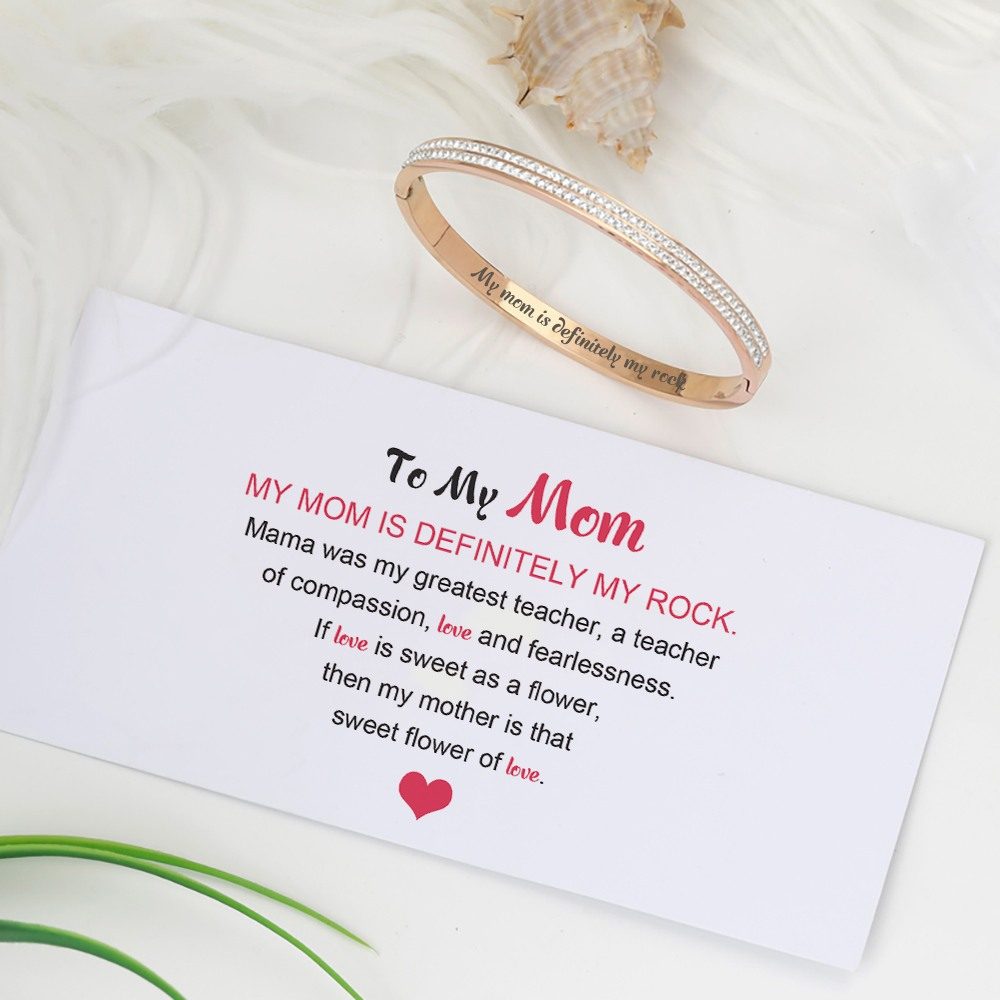 To My Mom "My mom is Definitely my rock" Bracelet - SARAH'S WHISPER
