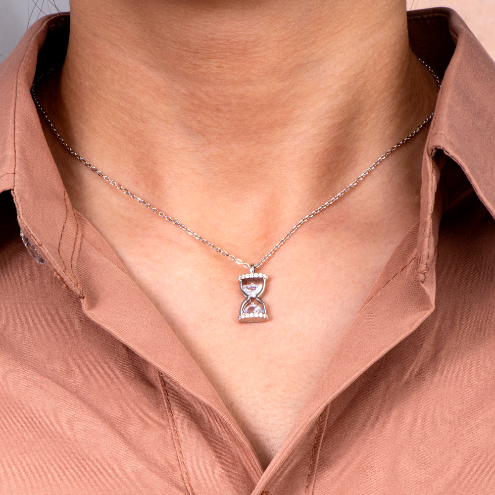 To My Granddaughter "Great things take time" Hourglass Necklace