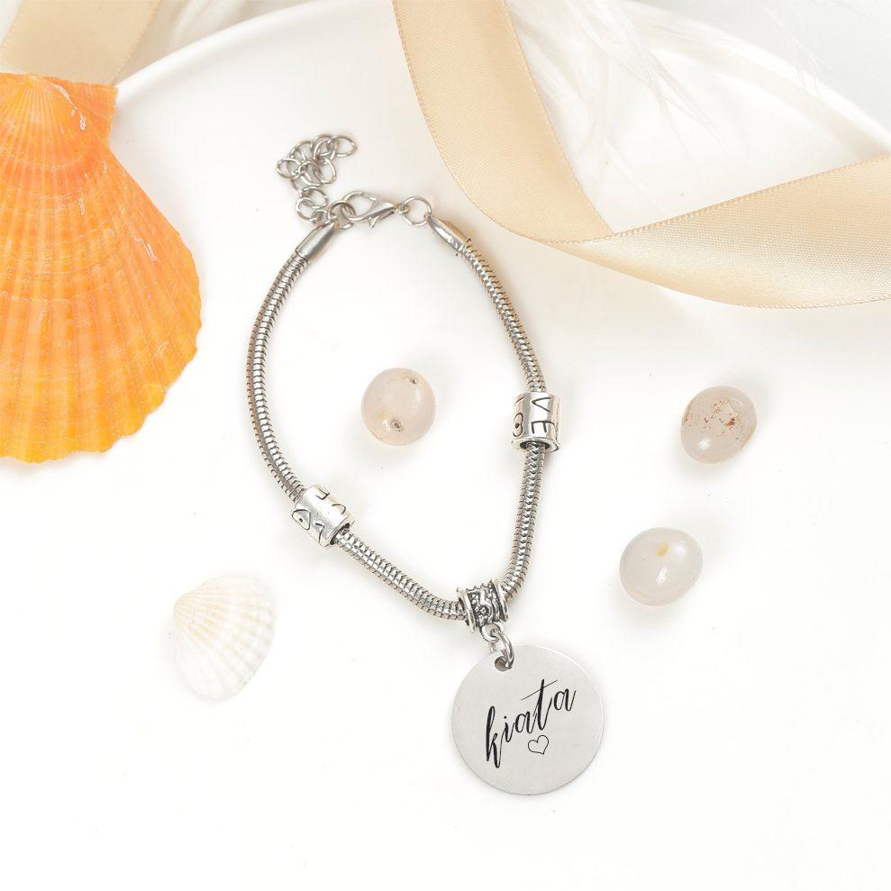 [CUSTOM NAME] TO MY GRANDDAUGHTER "the love between a Nan and granddaughter is forever" Bracelet - SARAH'S WHISPER