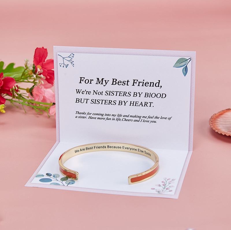 WE BEST FRIENDS BECAUSE EVERYONE ELSE SUCKS COLOR GLAZE BANGLE - SARAH'S WHISPER
