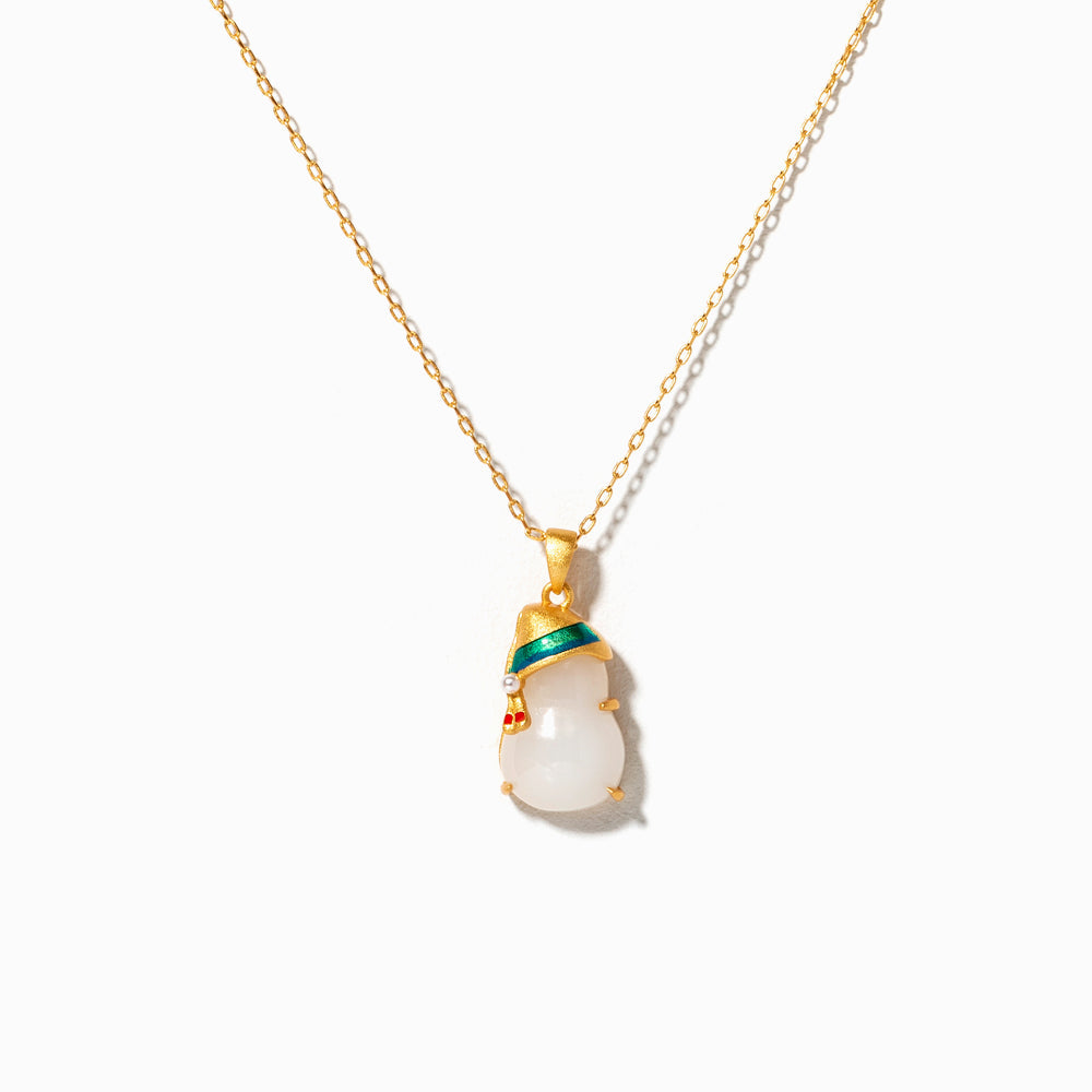 "Wish you a merrier and bountiful life." Jade Stone Necklace