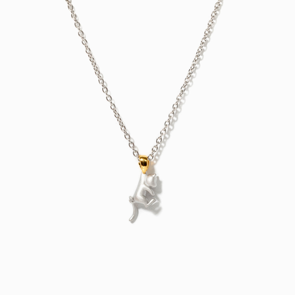 Get Up Cat Necklace - Copper material, plated design.