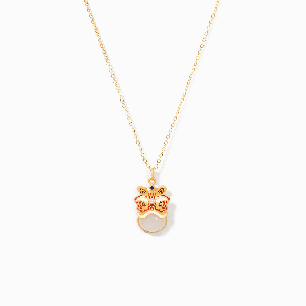Tiger of Blessings Necklace for Granddaughter with Heartfelt Card, Gift Box, and Bag, Symbolizing Prosperity and Luck