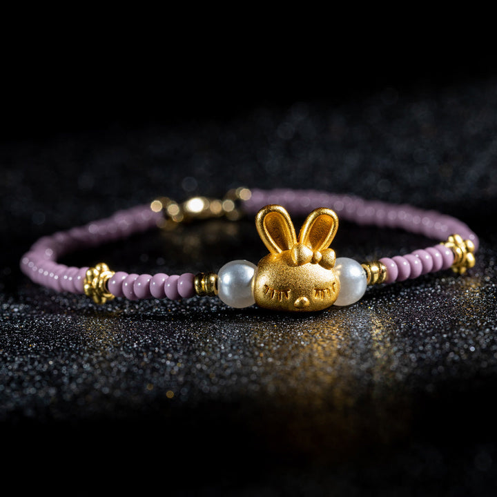 Bunny Luck Bracelet with New Year Greeting Card, Gift Box, and Bag, Symbolizing Good Luck for 2023