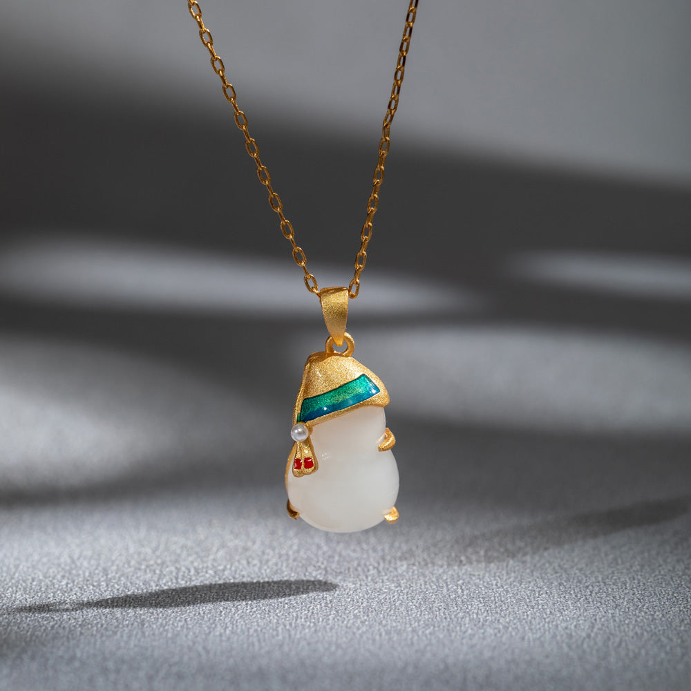 "Wish you a merrier and bountiful life." Jade Stone Necklace