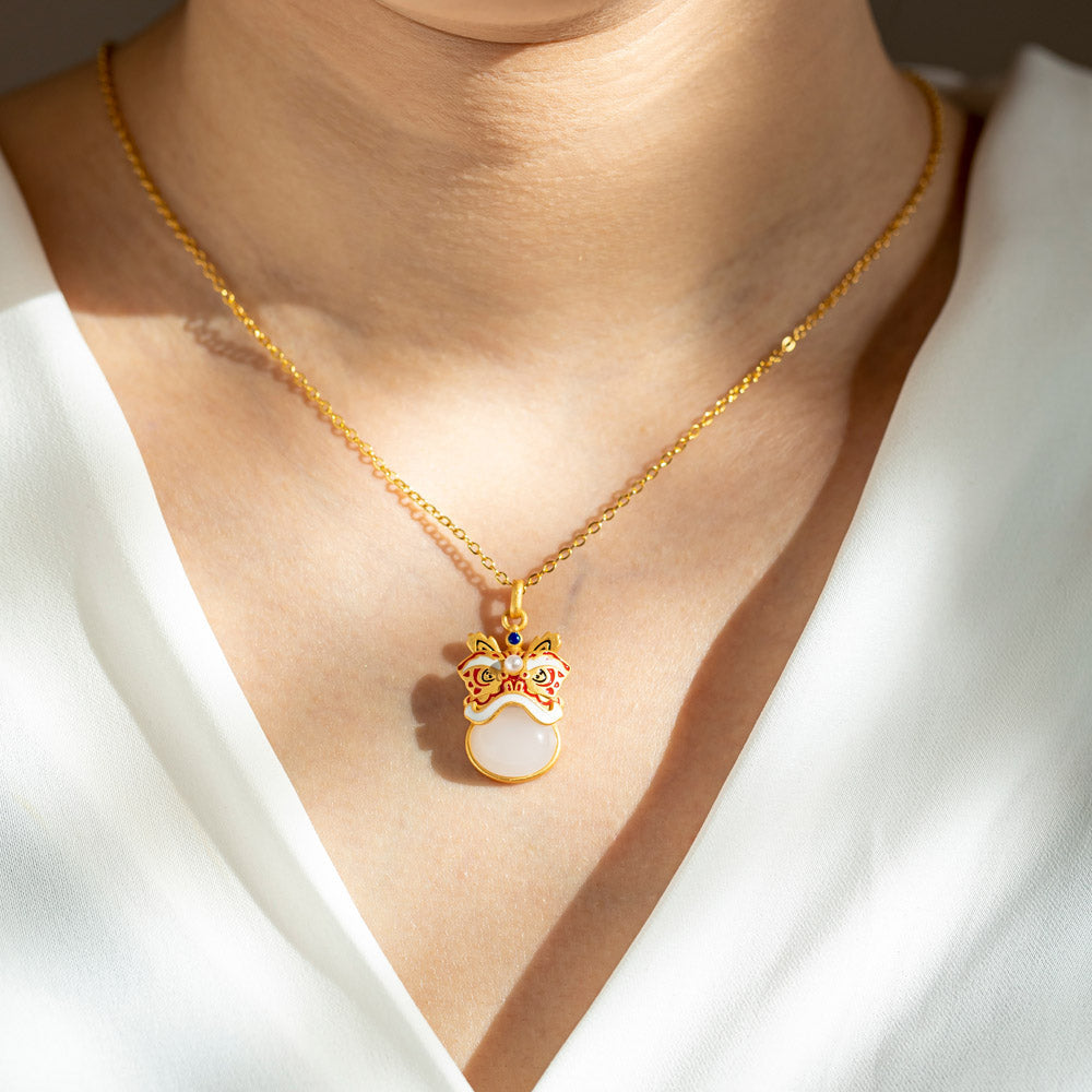 Tiger of Blessings Necklace for Granddaughter with Heartfelt Card, Gift Box, and Bag, Symbolizing Prosperity and Luck