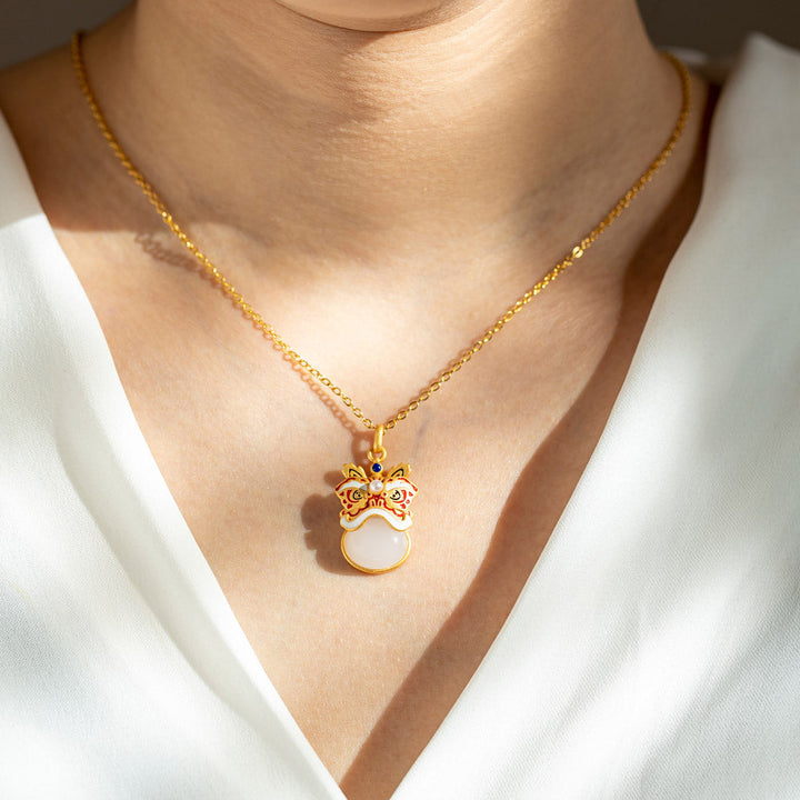 Tiger of Blessings Necklace for Granddaughter with Heartfelt Card, Gift Box, and Bag, Symbolizing Prosperity and Luck