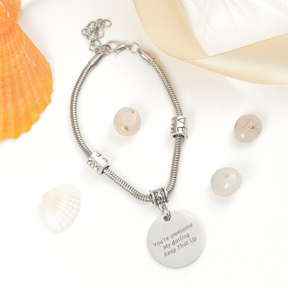 To My Daughter " You’re awesome My Darling Keep That Up" Bracelet - SARAH'S WHISPER
