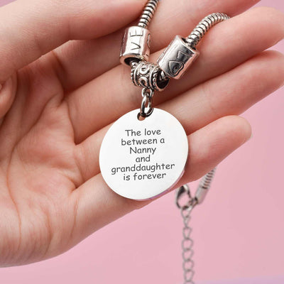 To My GRANDDAUGHTER "The love between a Nanny and Granddaughter is forever" Bracelet - From Nanny - SARAH'S WHISPER