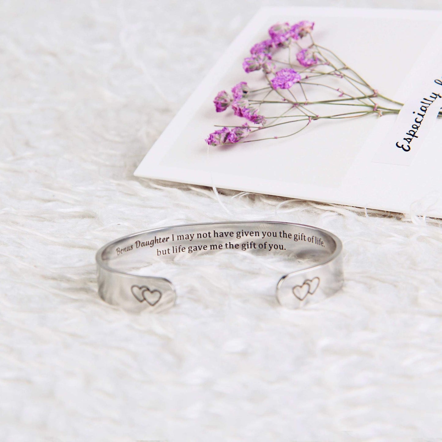 [CUSTOM NAME] To My Bonus Daughter "BONUS DAUGHTER, I MAY NOT HAVE GIVEN YOU THE GIFT OF LIFE. BUT LIFE GAVE ME THE GIFT OF YOU" Bracelet - SARAH'S WHISPER
