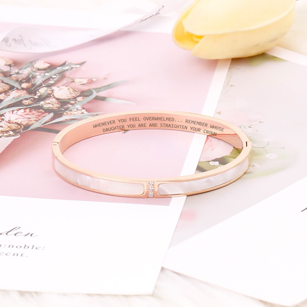 To My Daughter "Whenever You Feel Overwhelmed... Remember Whose Daughter You Are and Straighten Your Crown" Bracelet - SARAH'S WHISPER
