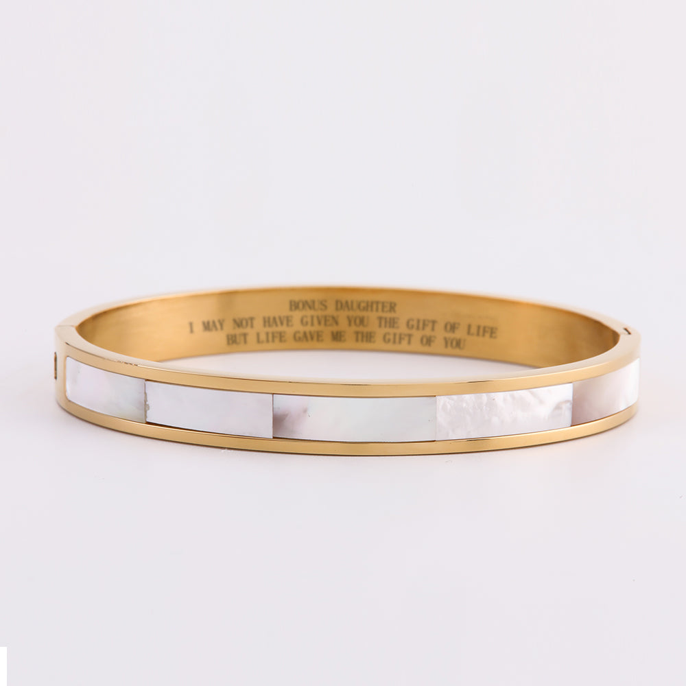 To My Bonus Daughter "BONUS DAUGHTER, I MAY NOT HAVE GIVEN YOU THE GIFT OF LIFE. BUT LIFE GAVE ME THE GIFT OF YOU" Bracelet - SARAH'S WHISPER