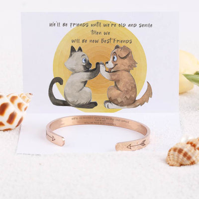 For Your Friend "WE'LL BE FRIENDS UNTIL WE'RE OLD AND SENILE THEN WE WILL BE NEW BEST FRIENDS" Arrow Bracelet - SARAH'S WHISPER