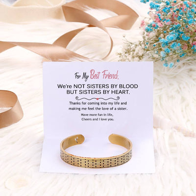 For My Best Friend "Not Sisters by Blood But Sisters by Heart" Bracelet [💞 Bracelet +💌 Gift Card + 🎁 Gift Box + 💐 Gift Bouquet] - SARAH'S WHISPER