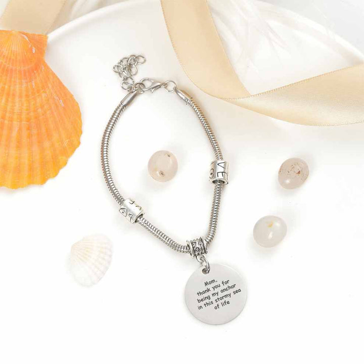 "Mom, thank you for being my anchor in this stormy sea of life" Bracelet - SARAH'S WHISPER