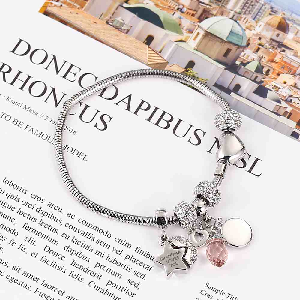 [Optional Address And Custom Name] To My GRANDDAUGHTER"[GRANDMA] LOVES YOU" Bracelet [💞Bracelet +💌 Gift Card + 🎁 Gift Box + 💐 Gift Bouquet] - SARAH'S WHISPER