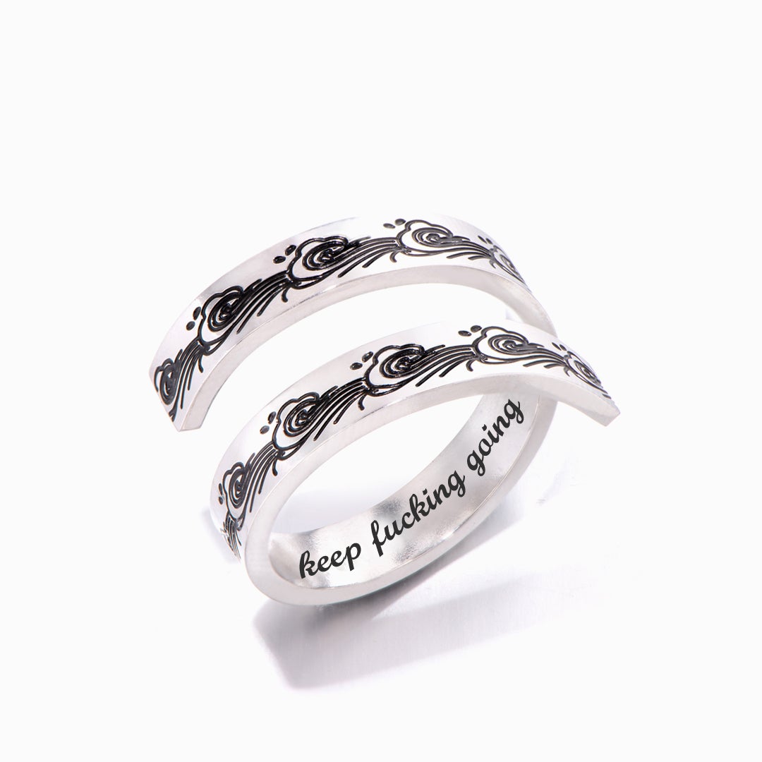 "Keep going. One day you will reach your destination." Adjustable Ring