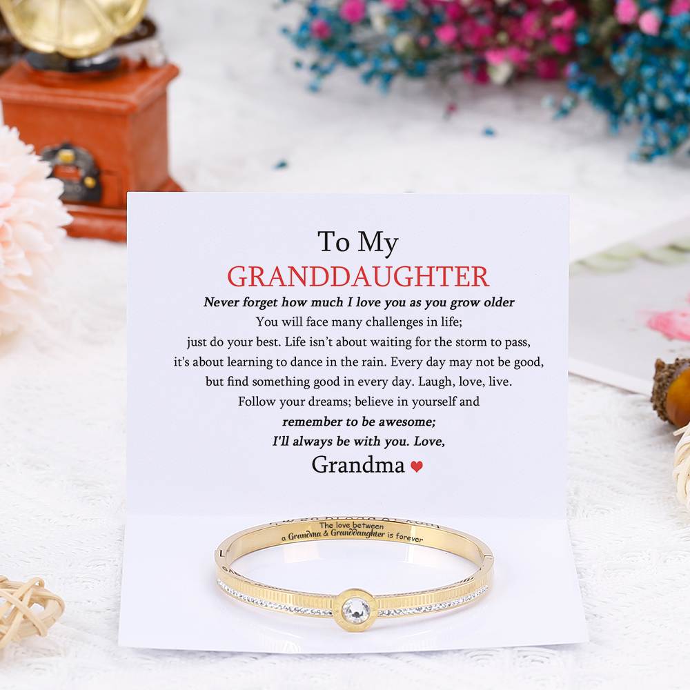 [Optional Address] To My GRANDDAUGHTER "The love between a [Grandma] and Granddaughter is forever" Diamond Bracelet [💞 Bracelet +💌 Gift Card + 🎁 Gift Box + 💐 Gift Bouquet] - SARAH'S WHISPER