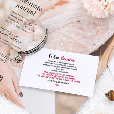 To Our Grandson "Love Our Grandson" Lucky Feather Bracelet [💞 Bracelet +💌 Gift Card + 🎁 Gift Box + 💐 Gift Bouquet] - SARAH'S WHISPER