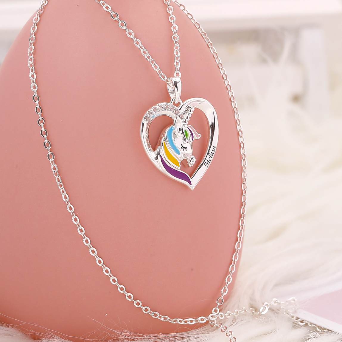[CUSTOM NAME] To My GRANDDAUGHTER "Never forget how much I love you as you grow older" Unicorn Necklace - SARAH'S WHISPER