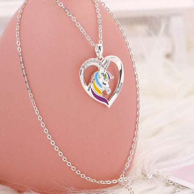 [CUSTOM NAME] To My GRANDDAUGHTER "Never forget how much I love you as you grow older" Unicorn Necklace - SARAH'S WHISPER