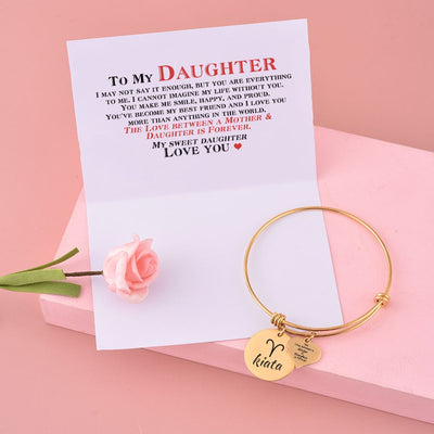 [Optional Zodiac And Custom Name] To My Daughter "The Love between a Mother and Daughter is Forever" Zodiac Bracelet [💞 Bracelet +💌 Gift Card + 🎁 Gift Bag + 💐 Gift Bouquet] - SARAH'S WHISPER