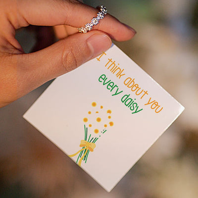 "I think about you every daisy" Sunflower Ring [💞 Ring +💌 Gift Card + 🎁 Gift Bag + 💐 Gift Bouquet] - SARAH'S WHISPER