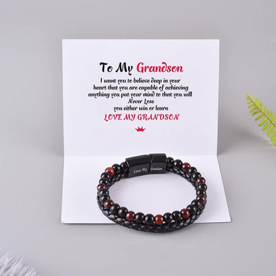 To My Grandson "Love My Grandson" Men's Bracelet - SARAH'S WHISPER