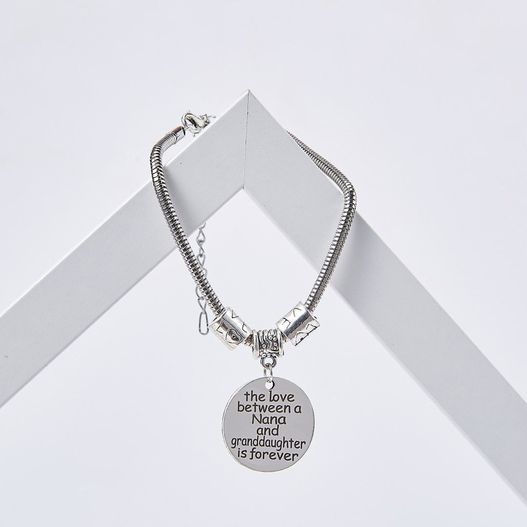[Optional Address] TO MY GRANDDAUGHTER "the love between a [Nana] and granddaughter is forever" Bracelet - SARAH'S WHISPER