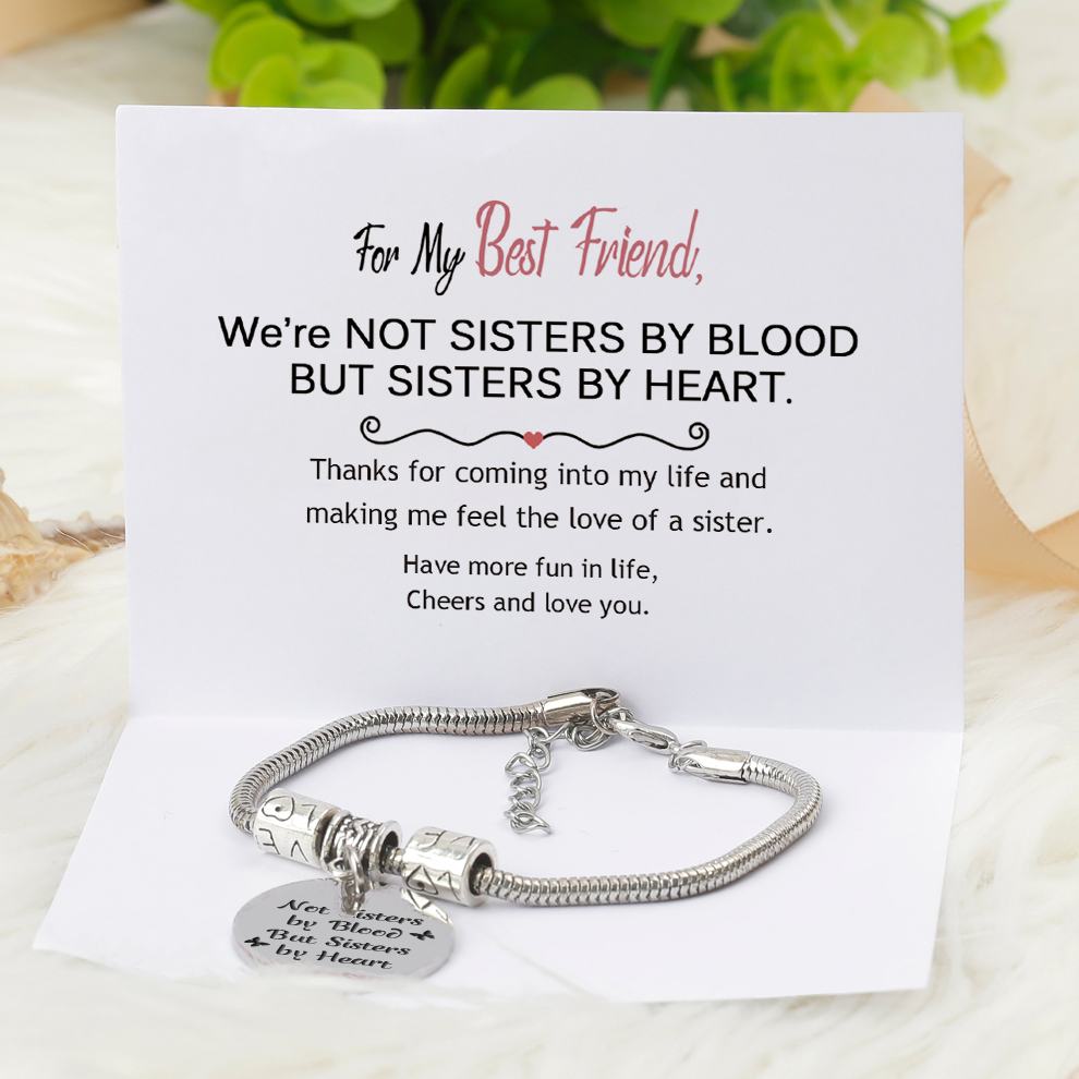 [CUSTOM NAMES] For My Best Friend "Not SISTERS BY BlOOD BUT SISTERS BY HEART" Bracelet - SARAH'S WHISPER