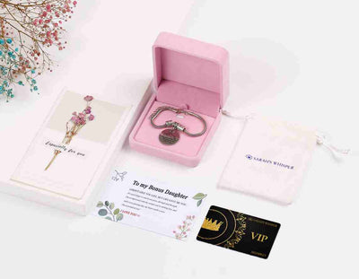 To My Bonus Daughter "BONUS DAUGHTER, I MAY NOT HAVE GIVEN YOU THE GIFT OF LIFE. BUT LIFE GAVE ME THE GIFT OF YOU" Bracelet - SARAH'S WHISPER